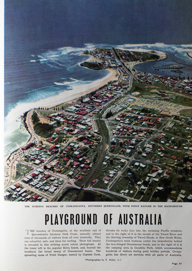 Aerial view of Coolangatta (Queensland Annual 1956)